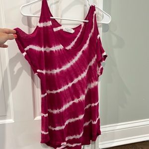 Velvet Tie Dye Cold Shoulder top Size S